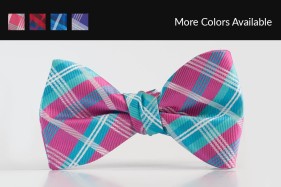 Plaid Fuchsia Bow Tie Tuxedo Accessories